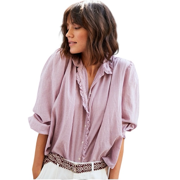 XiRENA Tops - XIRENA Hale Shirt in El Matador Stripes Crus Stripe